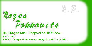 mozes poppovits business card